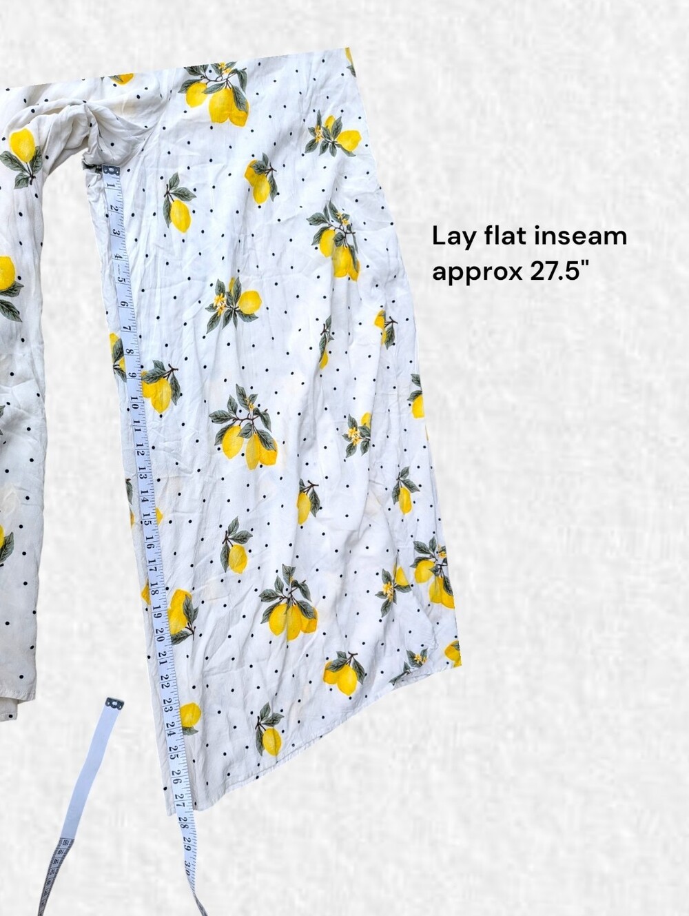 Forever 21 Plus Size 2x: Women’s White: Lemon & Polka Dot-Print Wide-Leg Flowy - Picture 7 of 7
